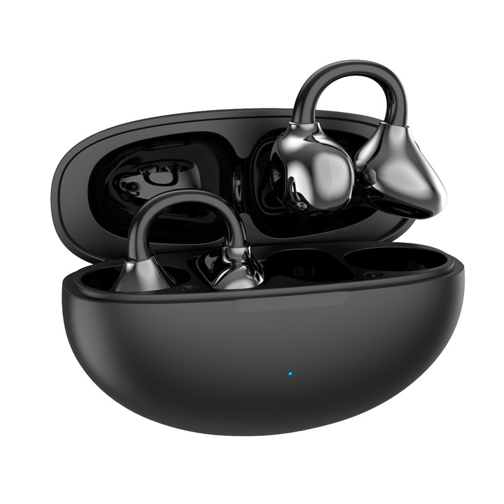 YYK-Q108 Bluetooth fülhallgató / vezeték nélküli fejhallgató, AI fordítás, kiterjesztett üzemidő, aktív zajszűrés ANC, LED kijelző, Szürke, 1 szett