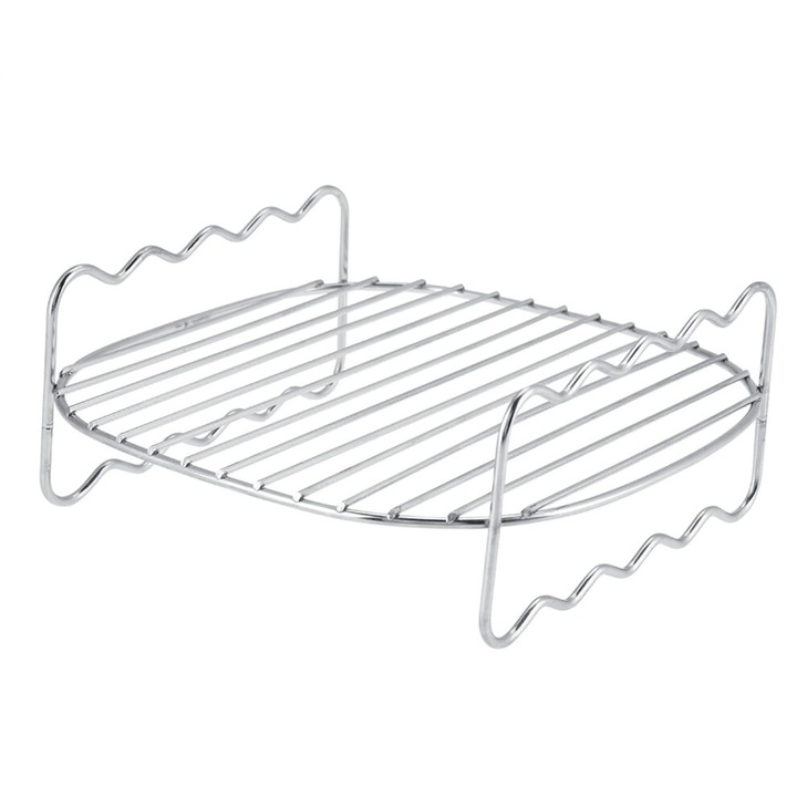 Tava dublu strat pentru frigarui, otel inoxidabil 304, argintiu, 16.7x16.5x7cm