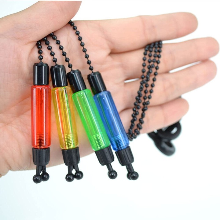 Indicator muscatura pescuit/semnalizator B2024, fier acoperit, lant flexibil tip biluta, 33 cm, 20 g, multicolor, 1 buc