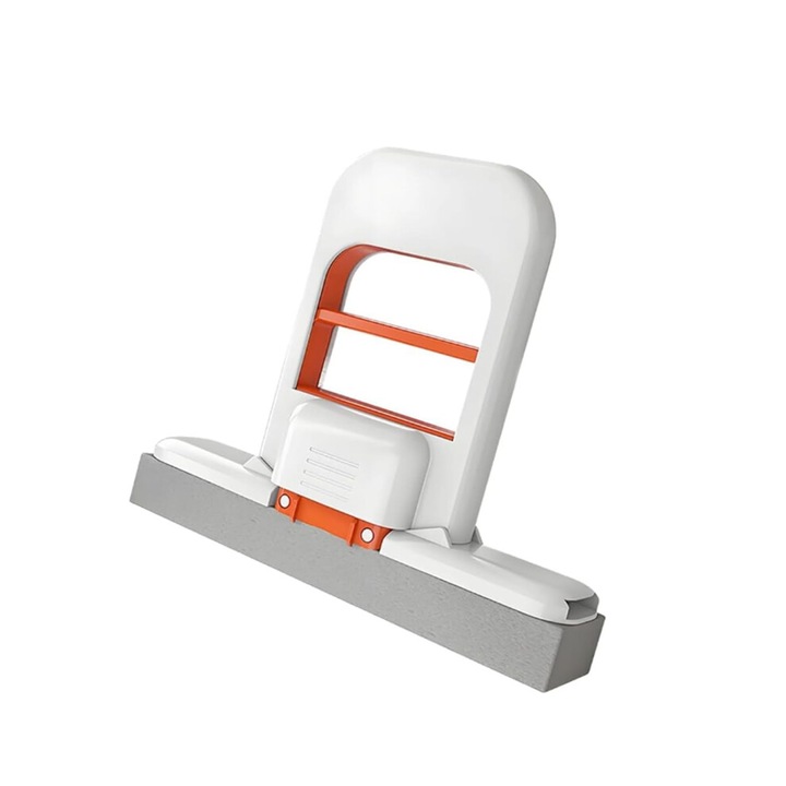 Mop mini pliabil desktop, cu stoarcere cu o singura mana, 4 capete burete absorbante inlocuibile, compact, Multicolor, 1 buc