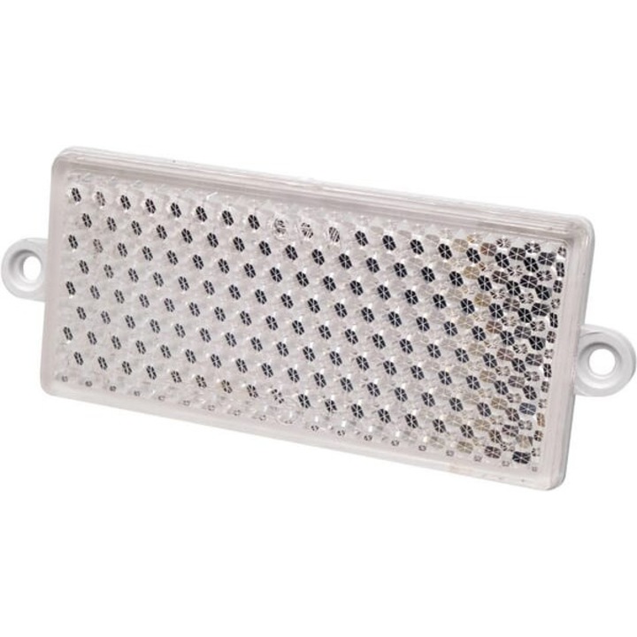 Téglalap alakú fényvisszaverő, fényvisszaverő elem 1415000210, csavaros rögzítés, 2 rögzítőfurat (O4 mm, távolság 116 mm), 105x51x7 mm, fehér, 1 db