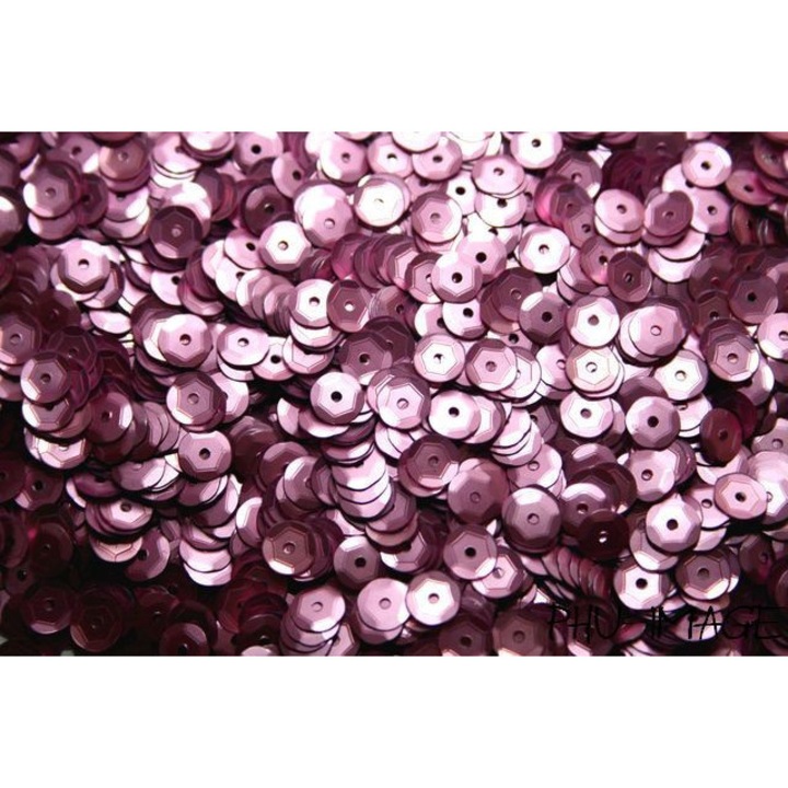 Facettált hatszög flitterek, 6 mm, középső lyukkal, lila/rózsaszín, 100 g (≈7500 db)