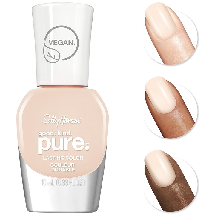 Lac de unghii/oja Sally Hansen Good Kind Pure, vegan, cu perie vegetala, luciu natural, Flour Power 112, 10ml