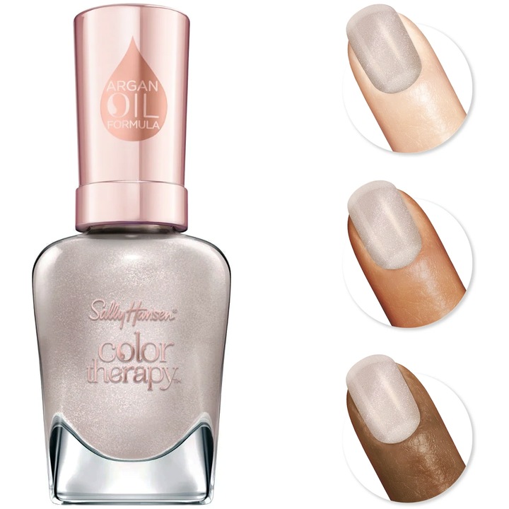 Lac de unghii/oja Sally Hansen Color Therapy, cu ulei de argan, ingrijire in timpul purtarii, One Day at a Time 130, 1 buc