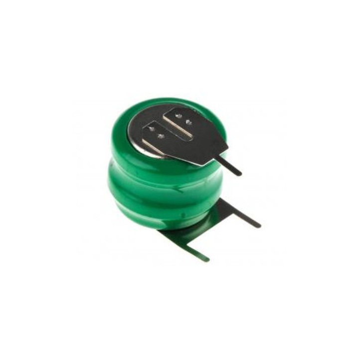 Acumulator/baterie Batimex 80mAh 2.4V NiMH, cu terminale tip lamela 2x1, O16.5x13.2 mm, Verde, 1 buc