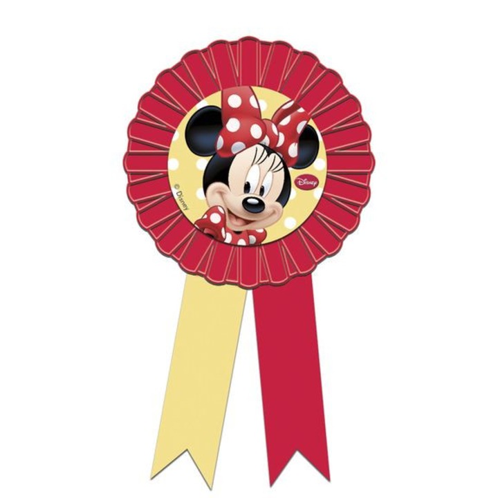 Minnie masni, partihoz, szalagokkal, 15,2 cm, piros/sárga, 1 db