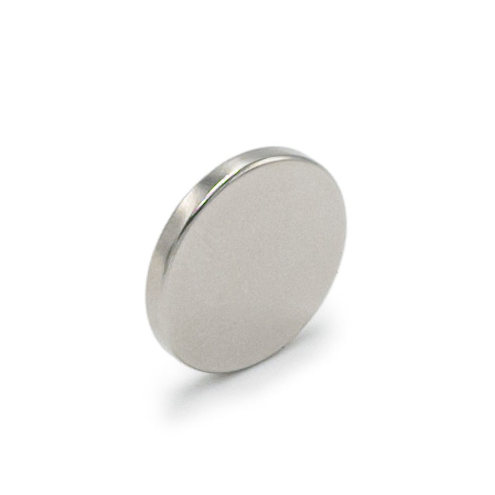 Mágnes neodímium henger/korong mágnes Hunter 20x2,5 mm N45, NiCuNi korróziógátló bevonat, tartóerő ~3,46 kg, ezüst, 1 db