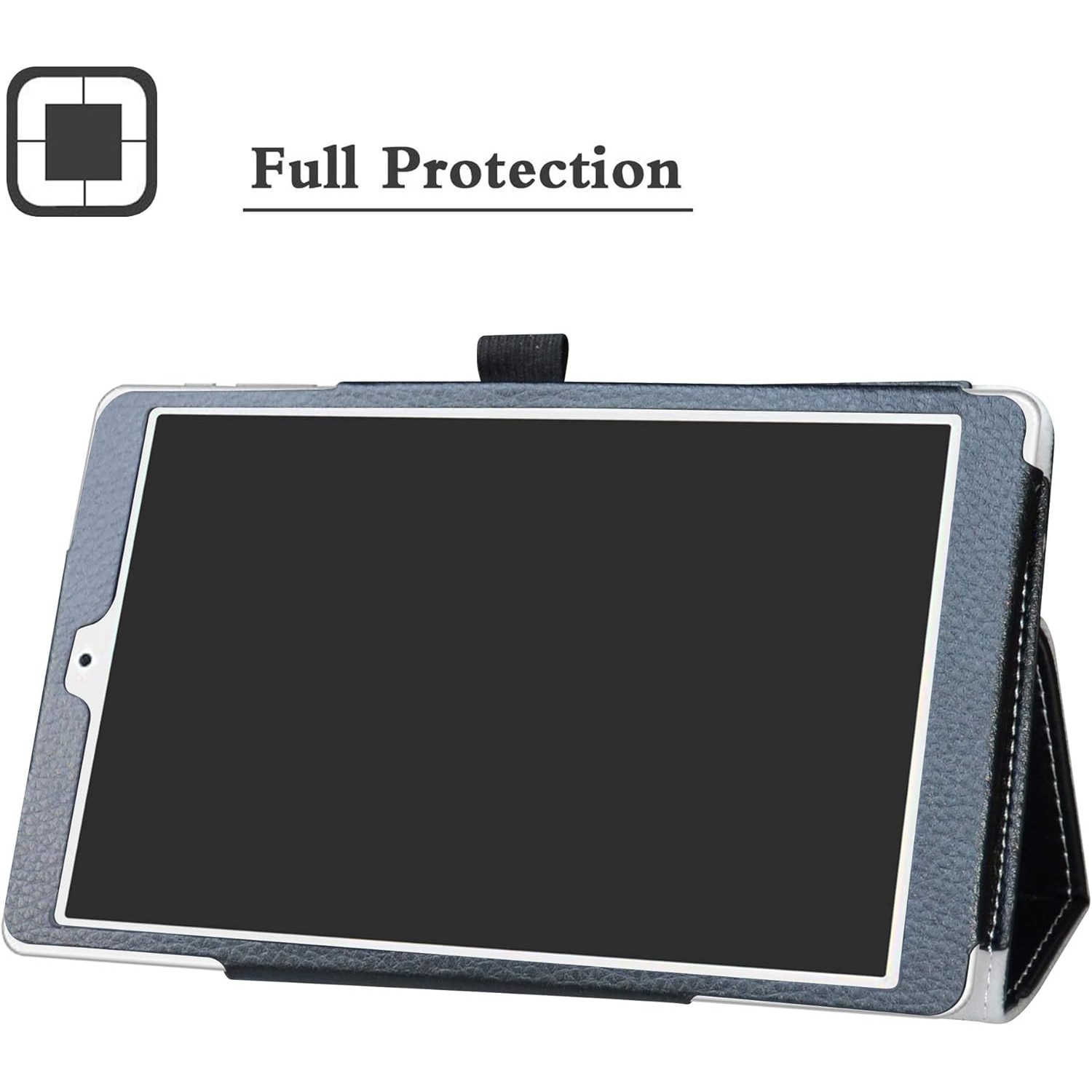Husa tableta/etui pentru Teclast P80 Pro 8 inci, compatibil 212 x 124 x 9.90 mm, cu imprimeu, cu elastic de prindere si suport stand, Negru, 1 buc