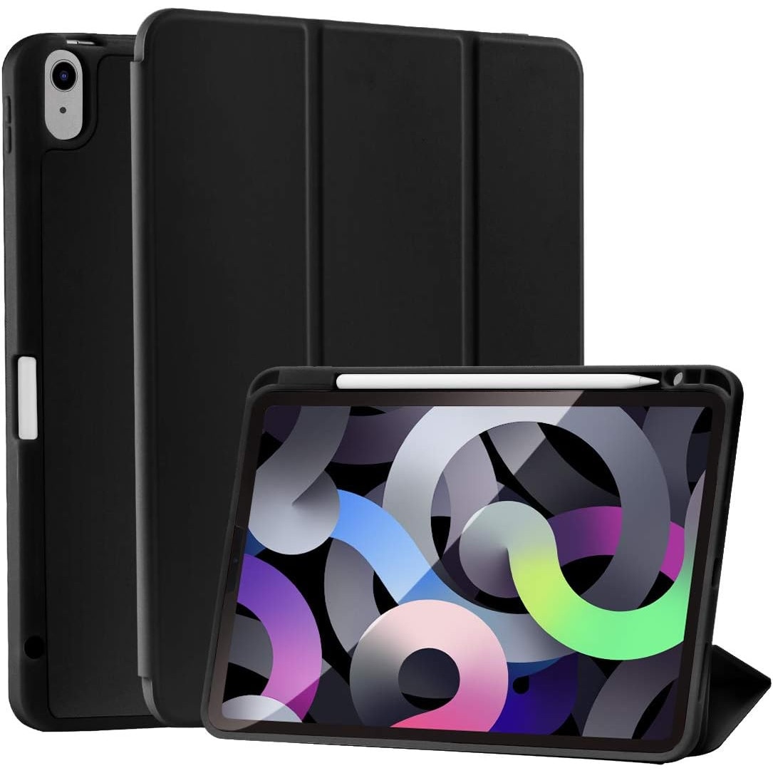 Husa tableta, negru, 24.76x17.85x0.61cm, cu clapeta si loc pentru stylus, pentru iPad Air 4/5 Gen 10.9"