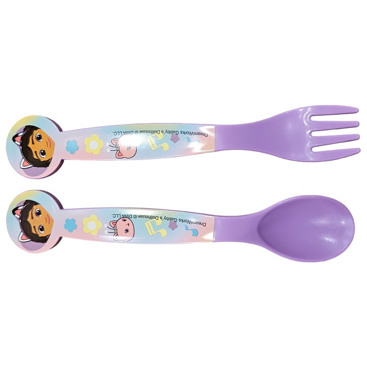 Set tacamuri copii Stor Koci Domek Gabi plastic furculita lingurita
