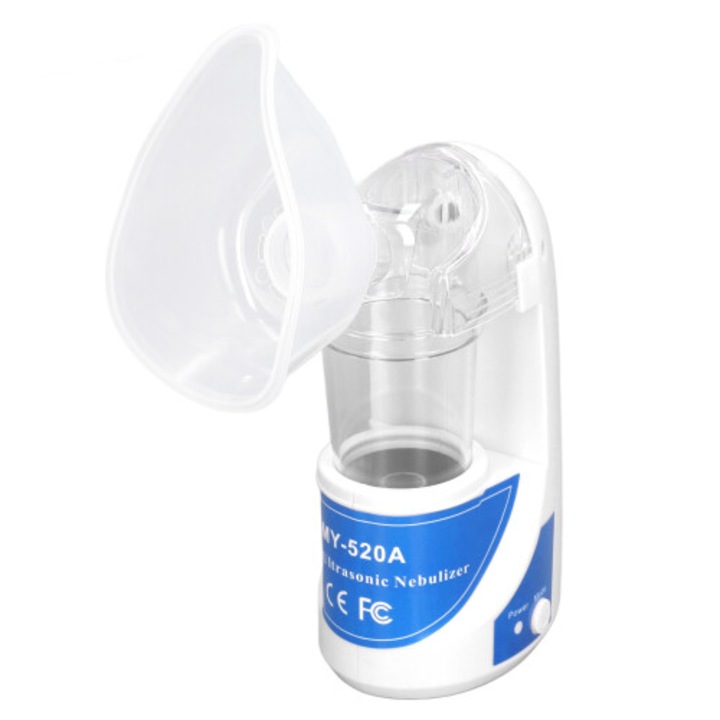 Nebulizator ultrasonic portabil MY-520A, capacitate 10 ml, particule 0.5 μm, alimentare priza UE, alb, 1 buc