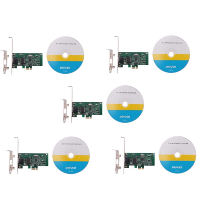 Комплект от 5 броя, Мрежова карта PCI-E Gigabit EXPI9301CT CT, с NIC чипсет, за настолен компютър, Зелен