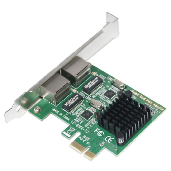 Мрежова карта с два порта PCI-E X1 RJ45 Gigabit Ethernet 8111G