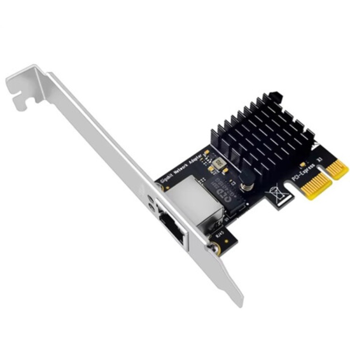 Мрежова карта PCI Express x1, Gigabit 10/100/1000 Mbps, RJ45 порт, черна, 1 бр