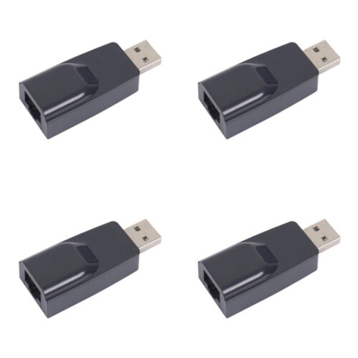 Адаптер USB към RJ45 Ethernet комплект 4 бр. черен 100 Mbps 2.0