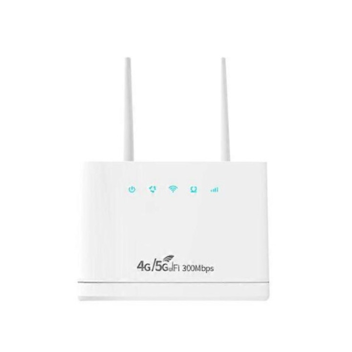 Router wireless 5G, modem 4G/5G cu slot SIM, priza europeana, 300 Mbps, alb, 1 buc