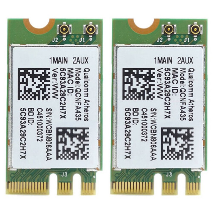 Vezeték nélküli adapterkártya 2x 802.11AC 2.4G 5G NGFF