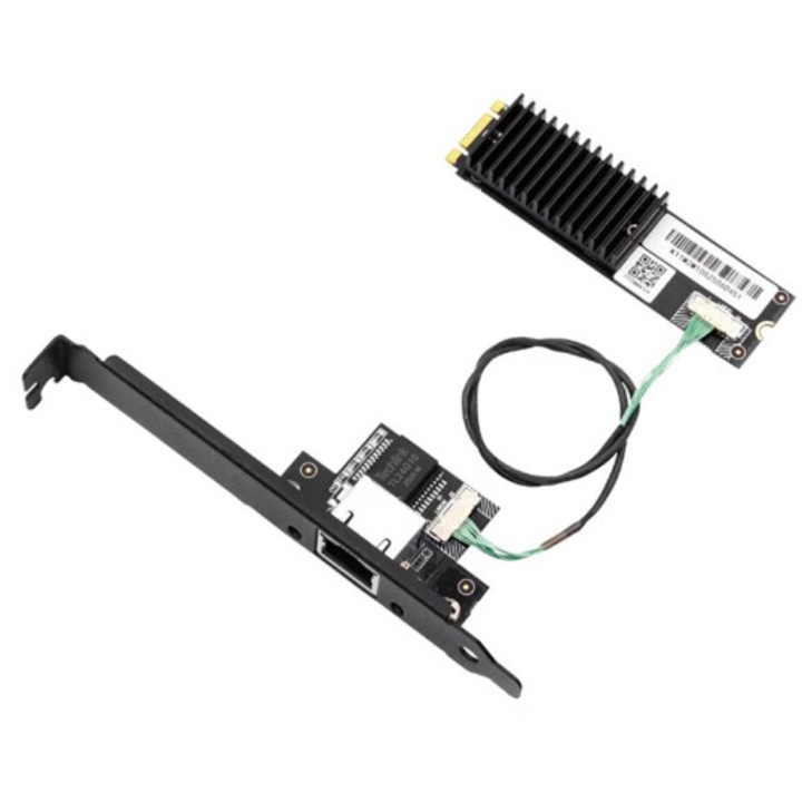 Мрежова карта 10 Gbps M.2 B+M към RJ45 единичен порт, черна