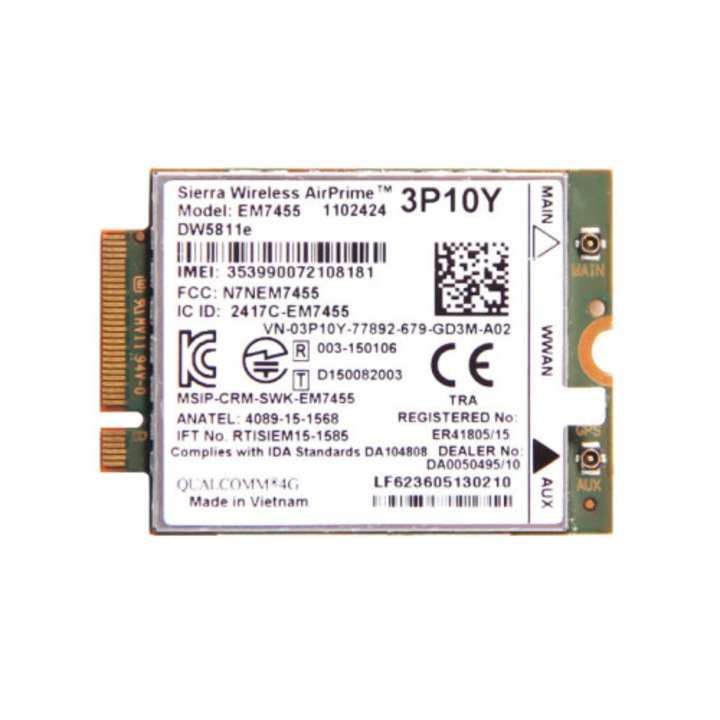 Modul wireless LTE 4G EM7455 NGFF Cat6, multicolor