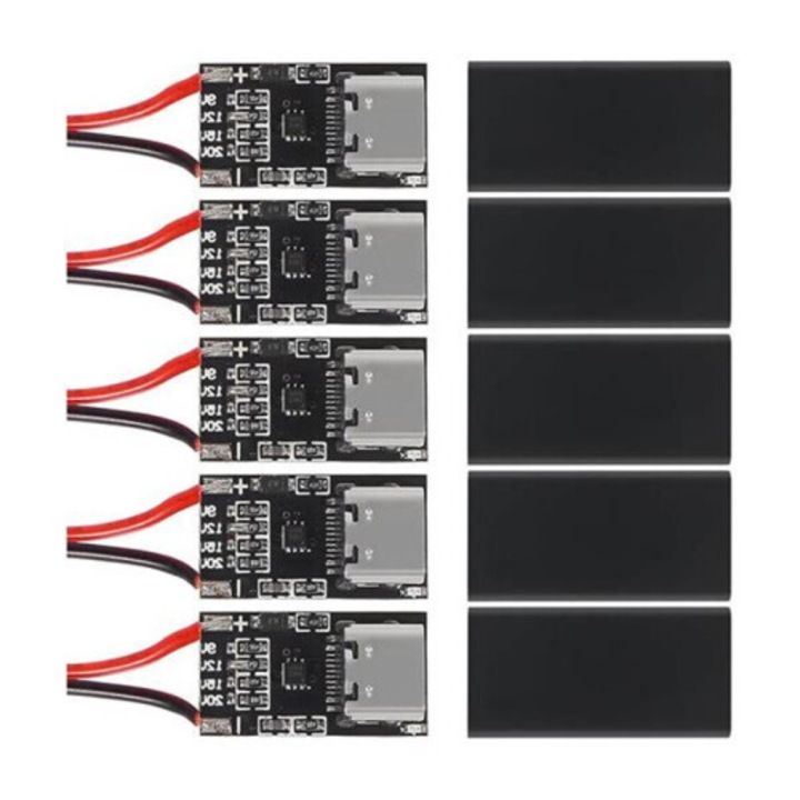 USB-C PD 3.0 QC trigger modulok, fix feszültség 5V-20V, ház