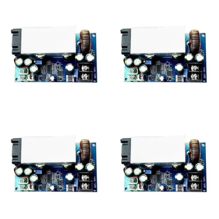 4 db 600W-os Step-down konverter készlet, állítható CC-CV szabályzó 12-75V-ról 2.5-60V-ra, kék panel, 4 x modul