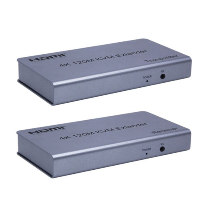 KVM Ismétlő 120M adó-vevő készlet szürke USB