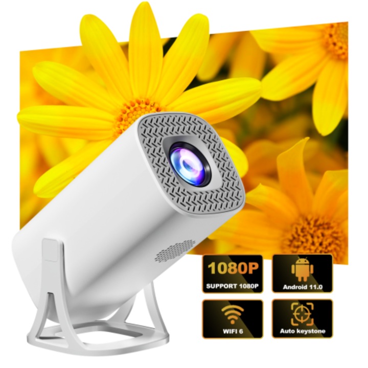 Mini videoprojektor 120 hüvelykes autofókusz trapézkorrekció Wi-Fi kétsávos HD 720p