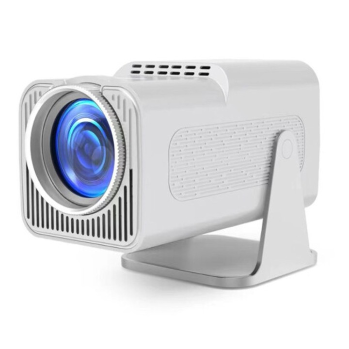 Hordozható 4K Ultra HD projektor, Android WiFi, fehér, UK dugó
