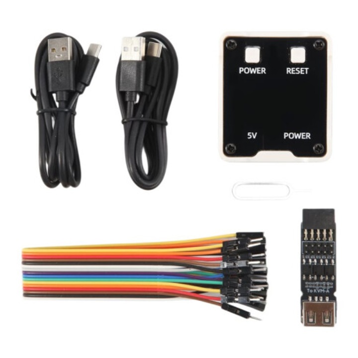 Adapter IP-KVM NanoKVM PiKVM, távoli üzemeltetés és karbantartás, Raspberry Pi kompatibilis, USB, Fekete