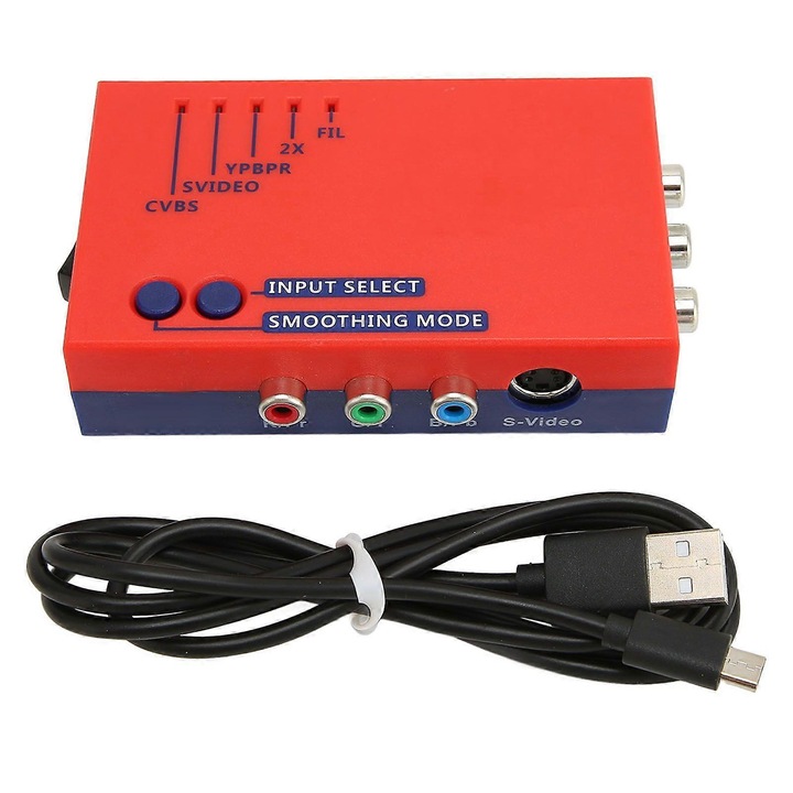 AV към HDMI конвертор за RetroScaler2x, нулева латентност, черен, 10x5x3см