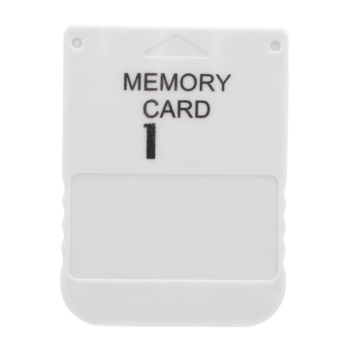 Карта памет (memory card) за игрова конзола 1MB, от ABS, бърза скорост на четене/запис, преносима, висока съвместимост, Бяла, 1 бр.