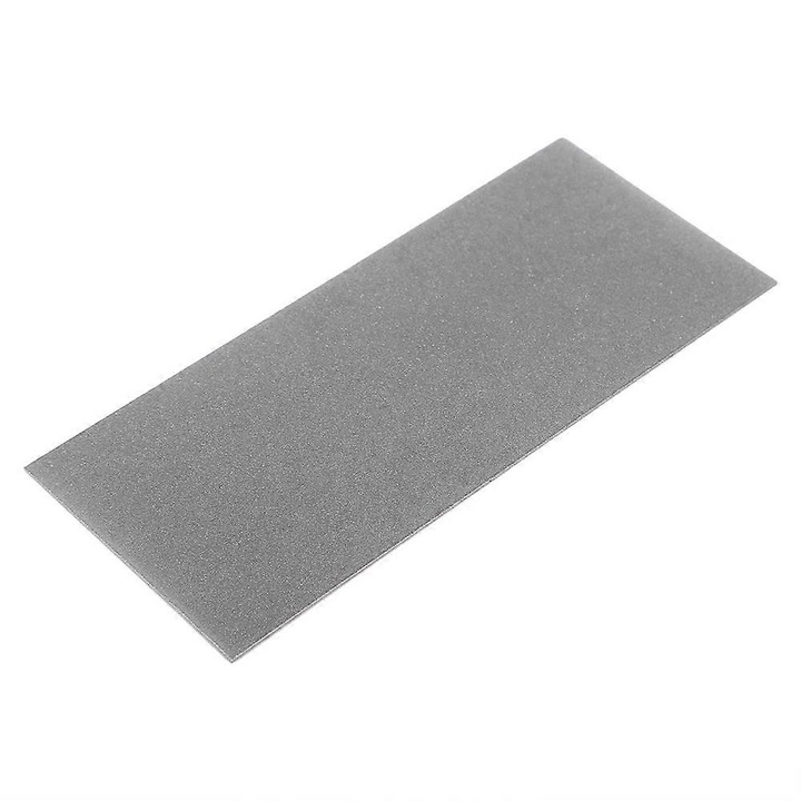 Gyémánt élezőkő, vékony gyémántkő, 320-as szemcseméret, késekhez és szerszámokhoz, 17x7,5 cm, szürke, 1 db