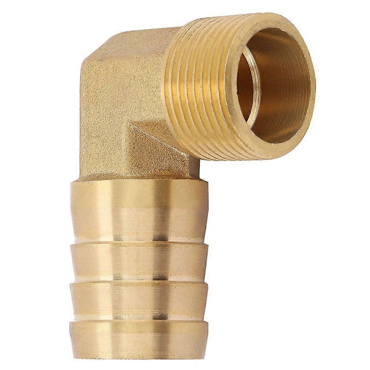 Könyök idom/csatlakozó 3/4 külső menetes tömlőhöz, sárgarézből, 25 mm-es külső csatlakozással, 1 db