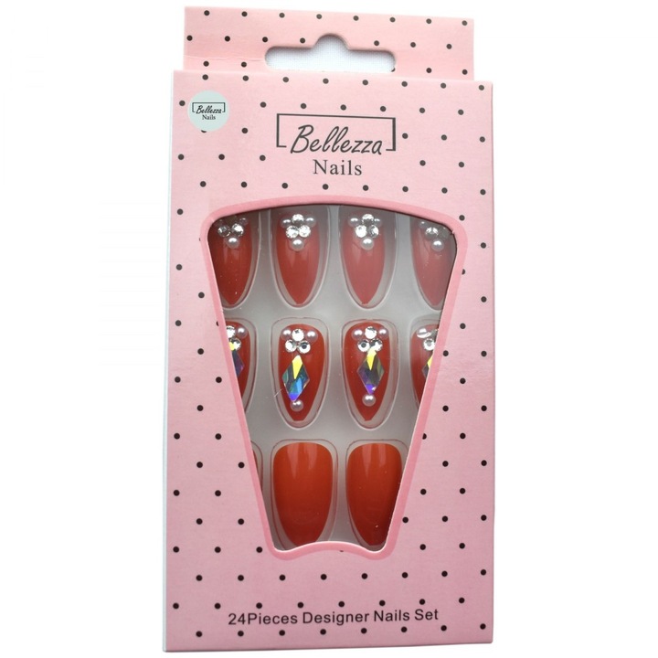 Unghii false Bellezza Nails set 24 buc multicolor
