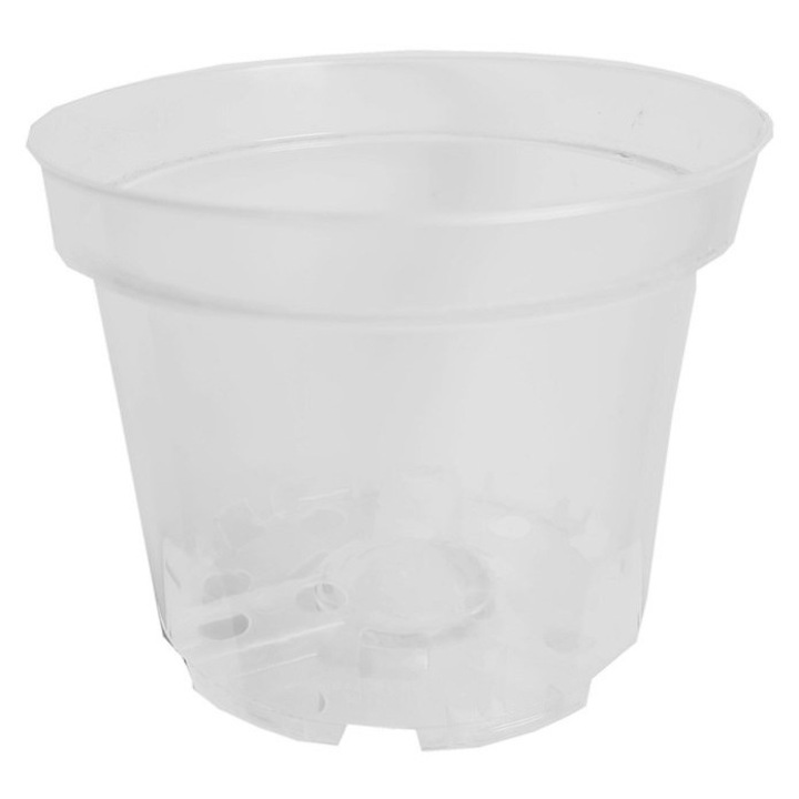 Ghiveci de productie din plastic, diametru 17 cm, capacitate 2 l, transparent