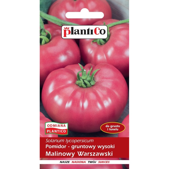 Seminte de tomate PLATINET Malinowy Warszawski, timpurie, foarte productiva, fructe mari 180-250 g, roz-malina, 0,5 g