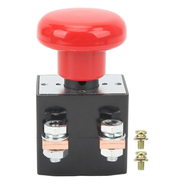 Vészleállító gomb, IP67, üzemi áram 220-250A, névleges feszültség 12-220V, beépítési méret 50mm, piros