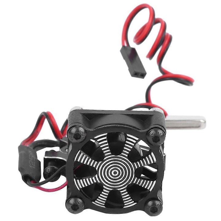 Hűtőmotor ventilátorral és hőérzékelővel RC 540 550 3650 3660 autókhoz, fekete 30x30mm