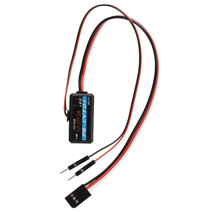 Feszültséggyűjtő modul, FS CVT01 telemetriai modul, 0-100V DC mérés, pontos és stabil interferenciavédelemmel, Fekete, 1 db