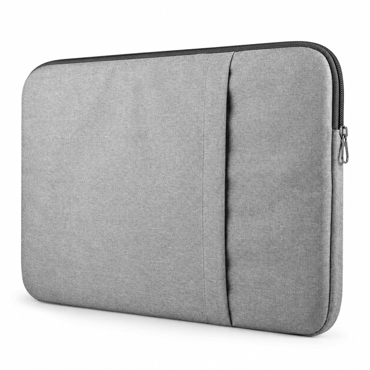Husa laptop universala, compatibila 15.6 inch, buzunar lateral, inchidere cu fermoar, 40 x 30 x 2 cm, material textil, gri