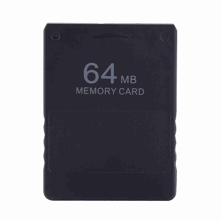 Карта памет / memory card за Sony PlayStation 2 64MB, висока скорост, съвместима със стандартен и тънък PS2, черен, 1 бр