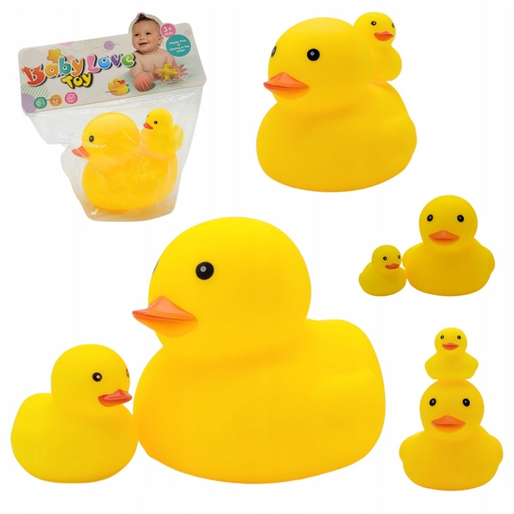 2 db Fürdőlepedő Szett - Anya és Baba, Sárga, Csörgővel