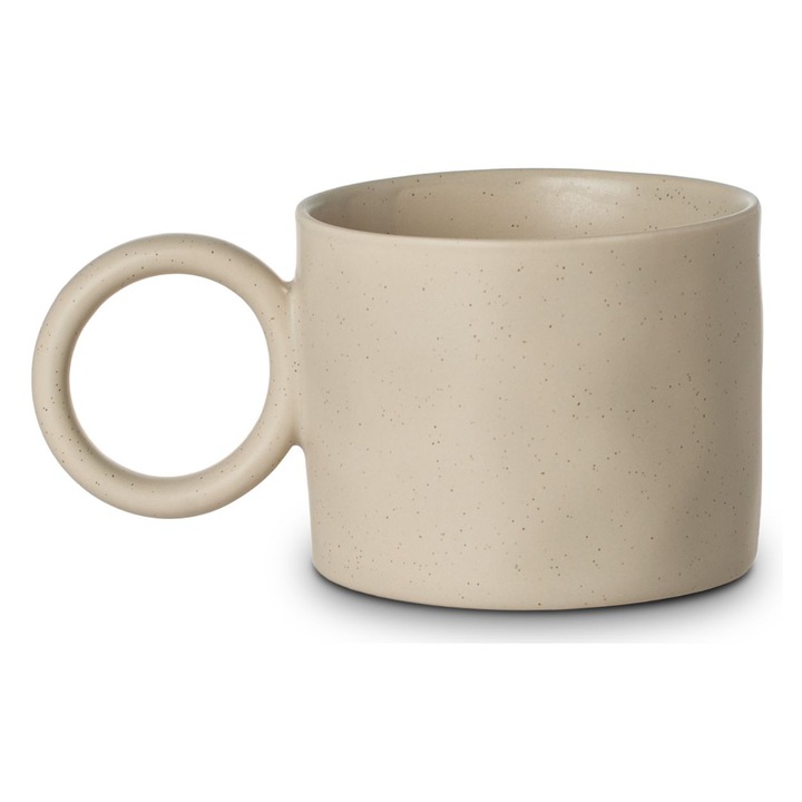 Estia bögre új csontporcelánból, enyhén pöttyözött felülettel, mikrohullámú sütőben és mosogatógépben használható, bézs, 400 ml