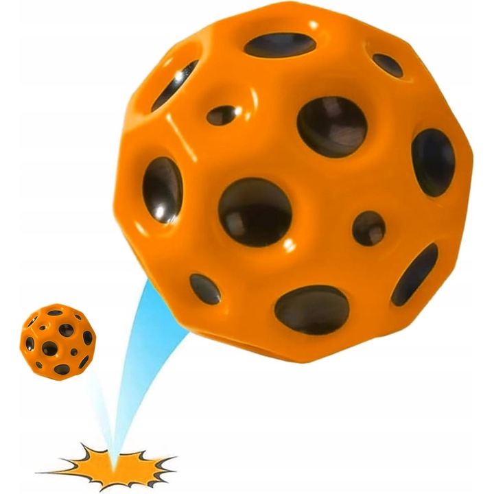 MEGADIDI Meteor pattogó labda, könnyű, perforált szerkezetű, műanyag, narancssárga/fekete, 7 cm, 1 db