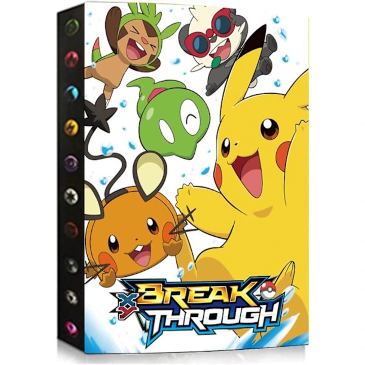 Албум за карти/папка за карти Break Through Pikachu, 9 джоба на страница, капацитет 432 карти, многоцветен, 1 бр