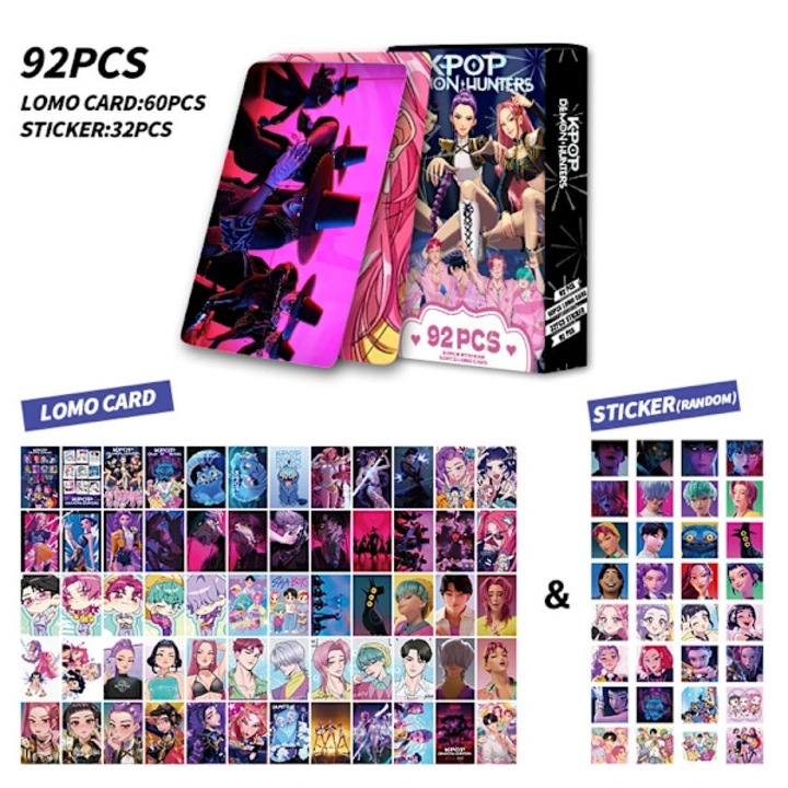 Set carduri LOMO Saja, cartonase mici, dublu fata, foto carduri si stickere, Multicolor, 92 bucati