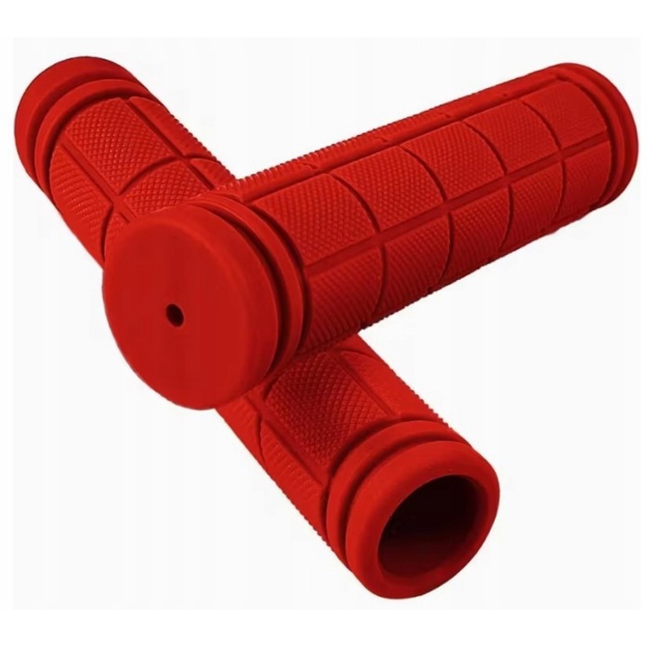 Mansoane bicicleta 22mm set 2 piese rosu ergonomic antiderapant 10.8cm