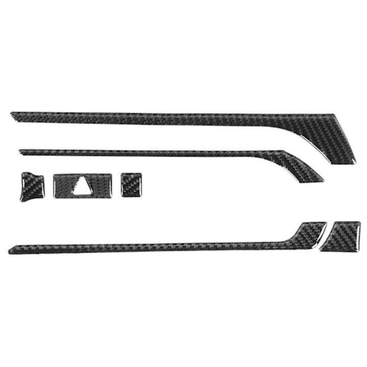 Set 7 bucati, Ornamente pentru interior auto Mazda MX-5 ND/Roadster ND 2016-2020, fibra de carbon premium, cu banda autoadeziva, durabile, Negru