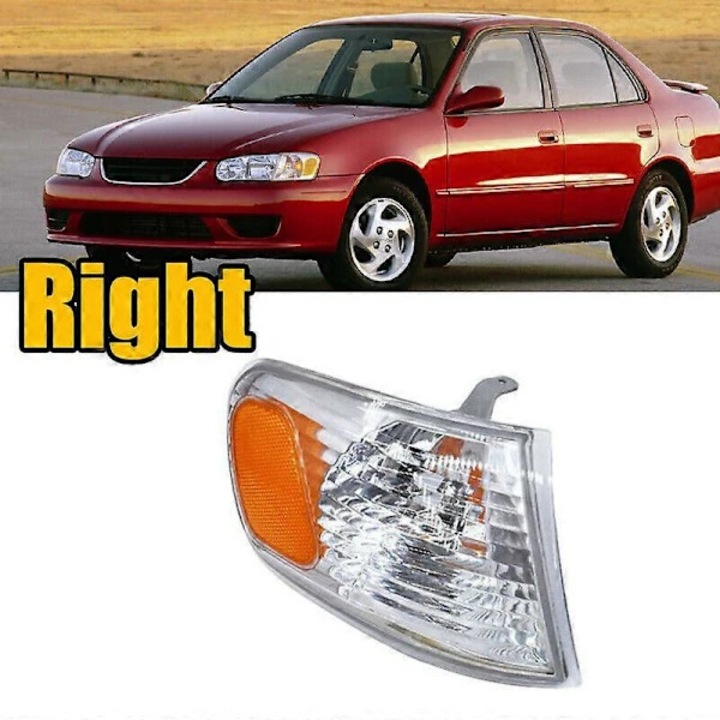 Jobb első irányjelző, Toyota Corolla 2001-2002 irányjelző lámpa, kompatibilis a 81520-02070/81510-02070 kódokkal, műanyagból, DOT/SAE tanúsítvánnyal, átlátszó/narancssárga, 1 db