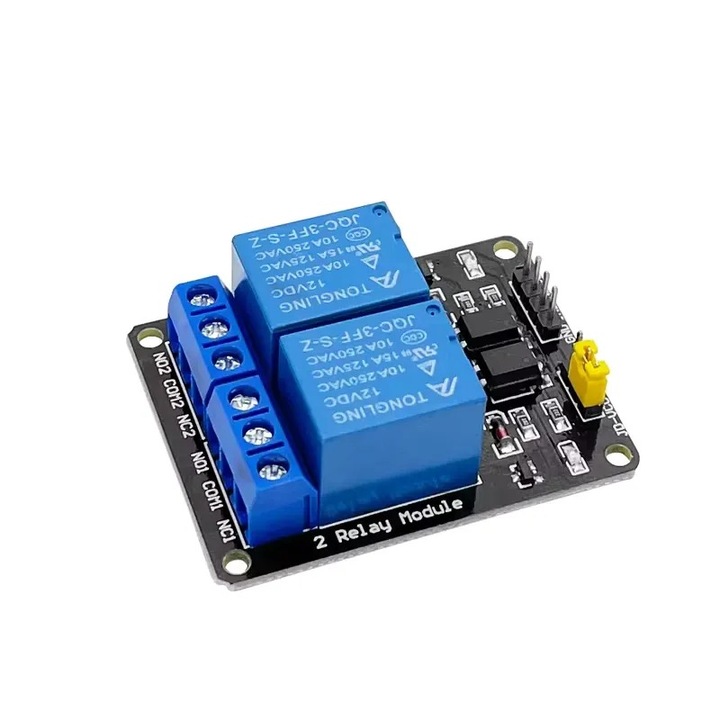 2 csatornás relé modul 12V optocsatolóval védett